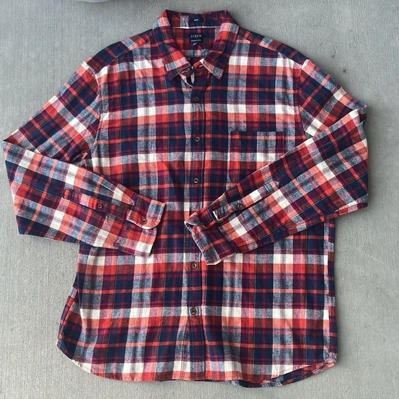 Men's J.Crew Slim Plaid Flannel Shirt Size XXL NEW! - Picture 2 of 5
